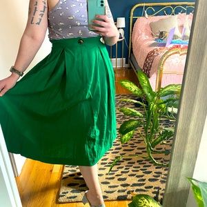 Who What Wear NWT green A line skirt retro sz 4